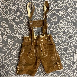 Gaudi Leathers. Brown Woman Lederhosen with Suspenders